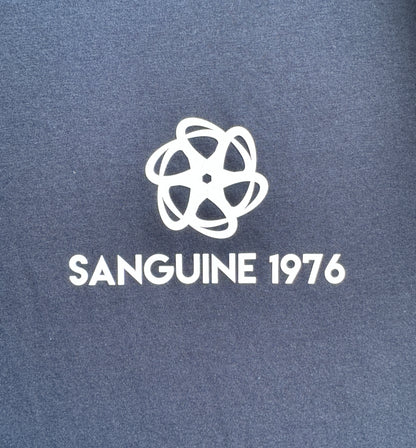 Custom made Sanguine 1976 T-shirt with High Density rubber logo to chest