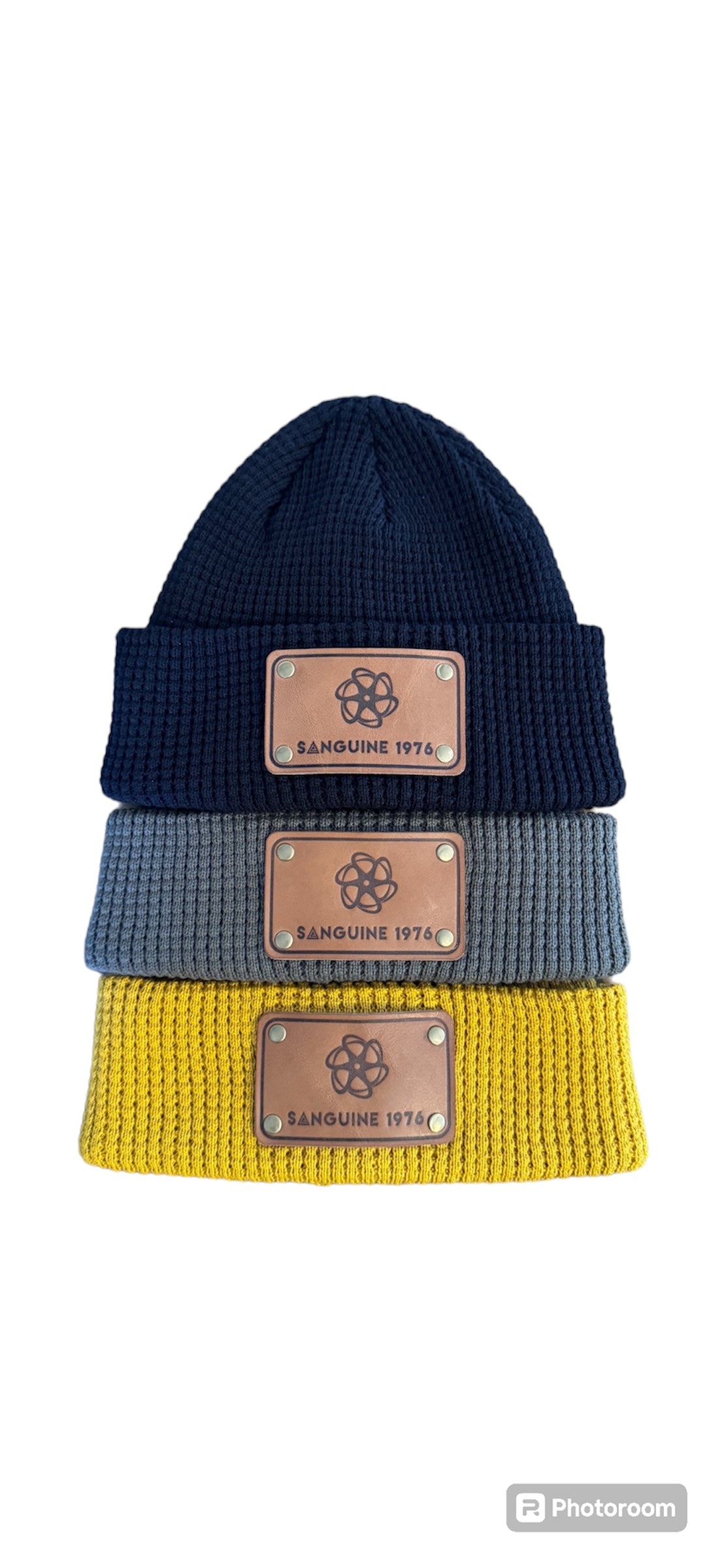 Custom Beanies with Leather Logo Patch