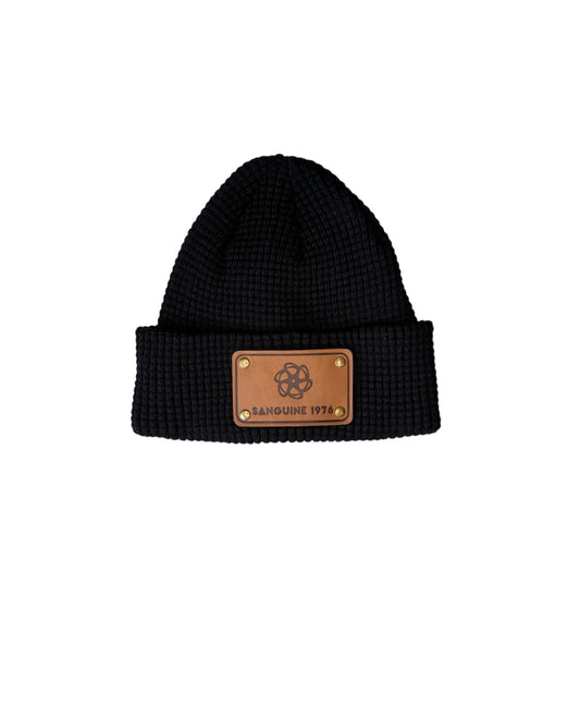 Custom Beanies with Leather Logo Patch