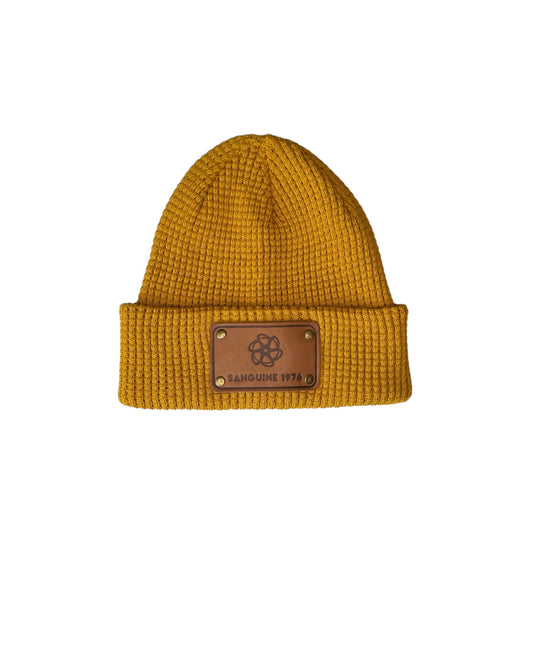 Custom Beanies with Leather Logo Patch